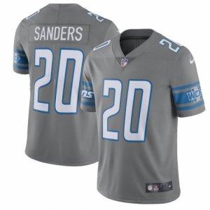 Mens Detroit Lions #20 Barry Sanders Nike Steel 2017 Color Rush Limited Jersey