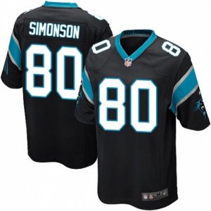 Mens Nike Carolina Panthers #80 Scott Simonson Game Black Team Color NFL Jersey