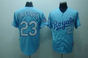 mlb kansas city royals #23 greinke lt,blue[40th patch cool base]