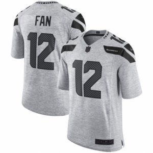 Men\'s Nike Seattle Seahawks 12th Fan Limited Gray Gridiron II NFL Jersey