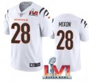 Nike Bengals #28 Joe Mixon White 2022 Super Bowl LVI Vapor Limited Jersey