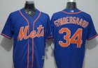 New York Mets #34 Noah Syndergaard Blue New Cool Base Alternate Home Stitched Baseball Jersey