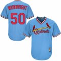 Mens Majestic St. Louis Cardinals #50 Adam Wainwright Authentic Light Blue Cooperstown MLB Jersey