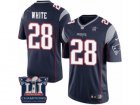 Youth Nike New England Patriots #28 James White Navy Blue Team Color Super Bowl LI Champions NFL Jersey