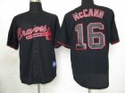 mlb atlanta braves #16 mccann black fashion