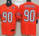 Nike Bears #90 Julius Peppers Orange With Hall of Fame 50th Patch NFL Elite Jersey