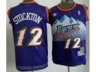 nba Utah Jazz #12 John Stockton Purple Mitchell and Ness Swingman Jerseys