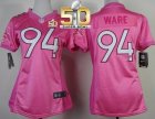 Women Nike Broncos #94 DeMarcus Ware Pink New Super Bowl 50 Be Luv'd Stitched Jersey