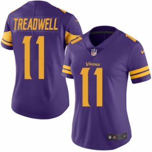 Women\'s Nike Minnesota Vikings #11 Laquon Treadwell Limited Purple Rush NFL Jersey