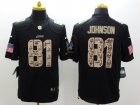 Nike Detroit Lions #81 Johnson Black Salute to Service Jerseys(Limited)