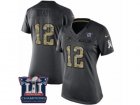 Womens Nike New England Patriots #12 Tom Brady Limited Black 2016 Salute to Service Super Bowl LI Champions NFL Jersey