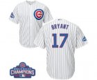 Youth Majestic Chicago Cubs #17 Kris Bryant Authentic White Home 2016 World Series Champions Cool Base MLB Jersey