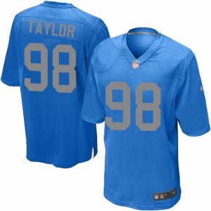 Mens Nike Detroit Lions #98 Devin Taylor Game Blue Alternate NFL Jersey