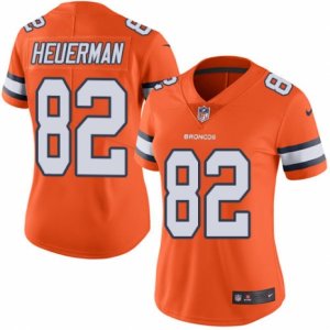 Women\'s Nike Denver Broncos #82 Jeff Heuerman Limited Orange Rush NFL Jersey