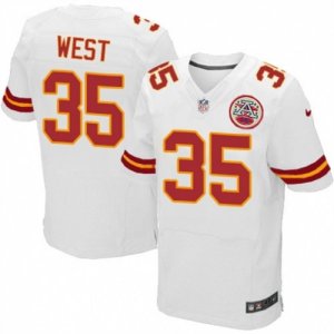 Mens Nike Kansas City Chiefs #35 Charcandrick West Elite White NFL Jersey