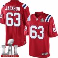 Youth Nike New England Patriots #63 Tre Jackson Elite Red Alternate Super Bowl LI 51 NFL Jersey