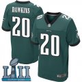 Men Nike Philadelphia Eagles #20 Brian Dawkins Green 2018 Super Bowl LII Elite Jersey