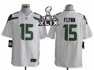 2015 Super Bowl XLIX Nike NFL seattle seahawks #15 flynn white Game