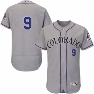 Men\'s Majestic Colorado Rockies #9 DJ LeMahieu Grey Flexbase Authentic Collection MLB Jersey