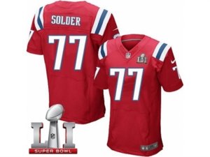 Mens Nike New England Patriots #77 Nate Solder Elite Red Alternate Super Bowl LI 51 NFL Jersey