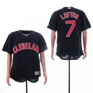 Indians #7 Kenny Lofton Navy Alternate Flexbase Jersey