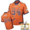 Nike Denver Broncos #94 DeMarcus Ware Orange Team Color Super Bowl 50 Men Stitched NFL Elite Drift Fashion Jersey
