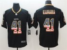 Nike Saints #41 Alvin Kamara Black USA Flag Color Rush Limited Jersey