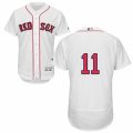 Men's Majestic Boston Red Sox #11 Clay Buchholz White Flexbase Authentic Collection MLB Jersey