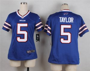 Women Nike Buffalo Bills #5 Taylor blue jerseys