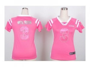 Nike women jerseys seattle seahawks #3 wilson pink[fashion Rhinestone sequins]