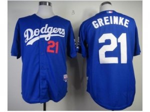 mlb jerseys los angeles dodgers #21 greinke blue