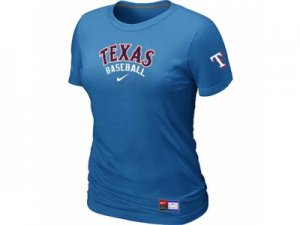 Women Texas Rangers Nike L.blue Short Sleeve Practice T-Shirt