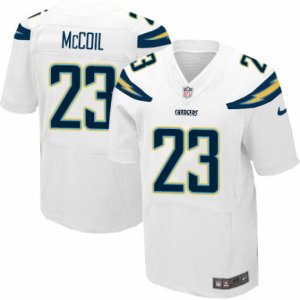 Mens Nike San Diego Chargers #23 Dexter McCoil Elite White NFL Jersey