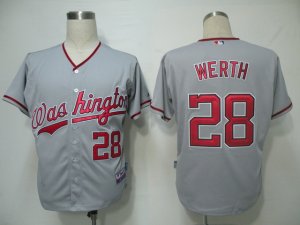 mlb Washington Nationals #28 Werth Grey[Cool Base]