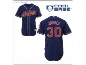 mlb Cleveland Indians #30 Jimenez Blue Cool base Jerseys