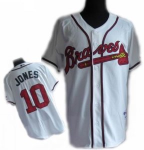 kids Atlanta Braves #10 Jones white