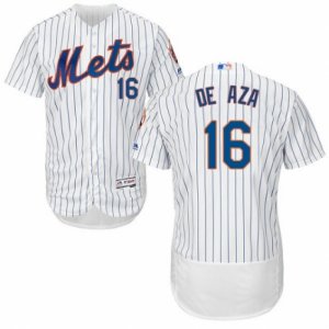 Mens Majestic New York Mets #16 Alejandro De Aza White Flexbase Authentic Collection MLB Jersey