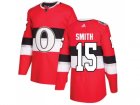 Men Adidas Ottawa Senators #15 Zack Smith Red Authentic 2017 100 Classic Stitched NHL Jersey