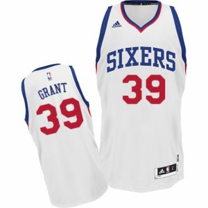 Men\'s Adidas Philadelphia 76ers #39 Jerami Grant Swingman White Home NBA Jersey