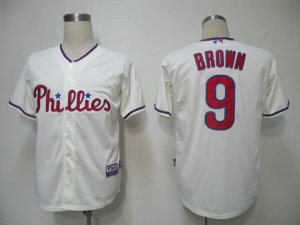 MLB Philadephia Phillies #9 Brown Cream[Cool Base]