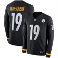 Nike Steelers #19 JuJu Smith-Schuster Black Therma Long Sleeve Jersey