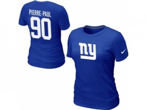 Women Nike New York Giants #90 Jason Pierre-Paul Name & Number T-Shirt blue