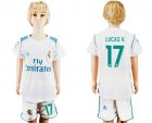 2017-18 Real Madrid 17 LUCAS V. Home Youth Soccer Jersey