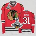 nhl jerseys chicago blackhawks #31 niemi red[2013 Stanley cup champions]