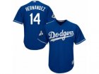 Youth Majestic Los Angeles Dodgers #14 Enrique Hernandez Replica Royal Blue Alternate 2017 World Series Bound Cool Base MLB Jersey