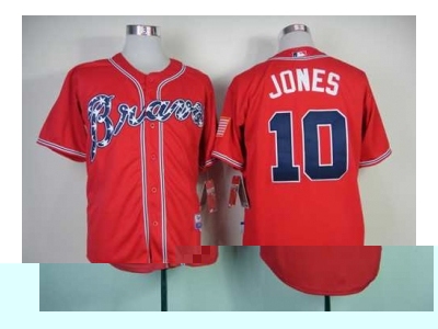 mlb jerseys atlanta braves #10 jones red[2014 new]