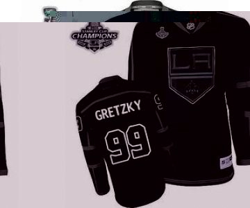 nhl jerseys los angeles kings #99 gretzky black ice[2014 Stanley cup champions]