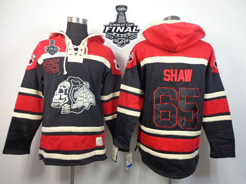 NHL Chicago Blackhawks #65 Andrew Shaw Black Sawyer Hooded Sweatshirt 2015 Stanley Cup Jerseys