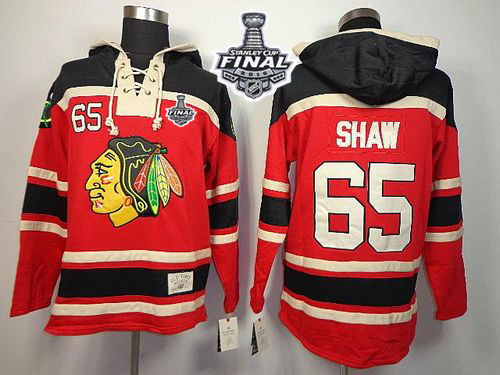 NHL Chicago Blackhawks #65 Andrew Shaw Red Sawyer Hooded Sweatshirt 2015 Stanley Cup Stitched Jerseys