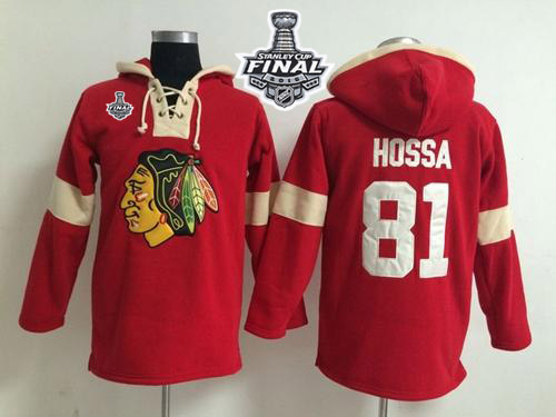 NHL Chicago Blackhawks #81 Marian Hossa Red 2015 Stanley Cup Pullover Jerseys